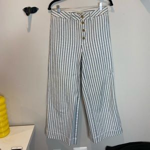 Madewell blue and white wide leg cropped pants size 29 tall